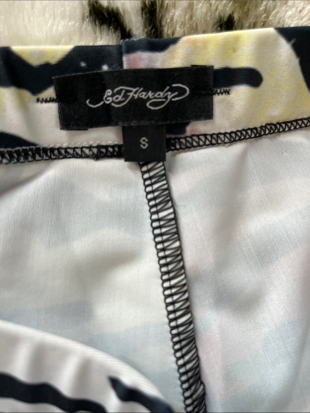 Ed Hardy-Dolls Kill Neon Zebra Stripe Leggings - Black & Multicolor - Picture 9 of 9